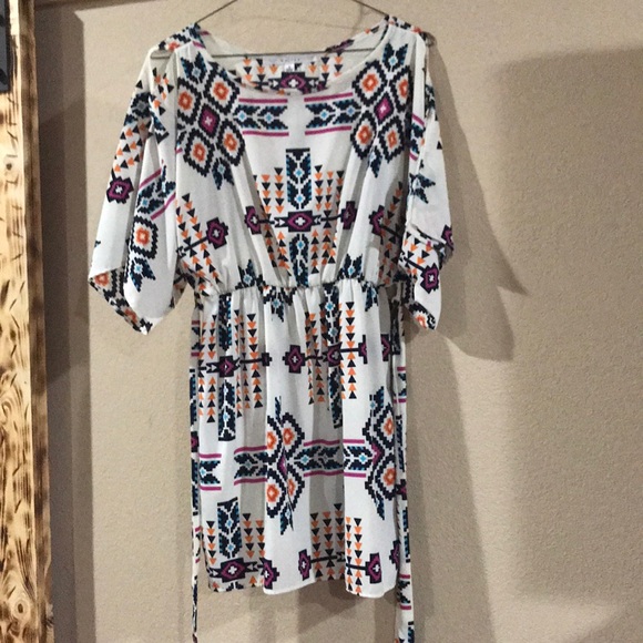 Aztec Cold Shoulder Dress - Picture 1 of 3
